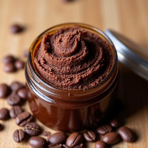 Envase de Exfoliante Corporal de Café y Azúcar con granos de café