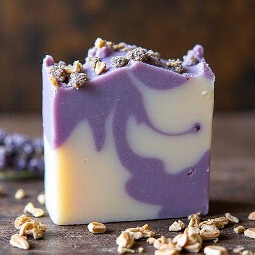 Pastilla de Jabón Artesanal de Lavanda y Avena